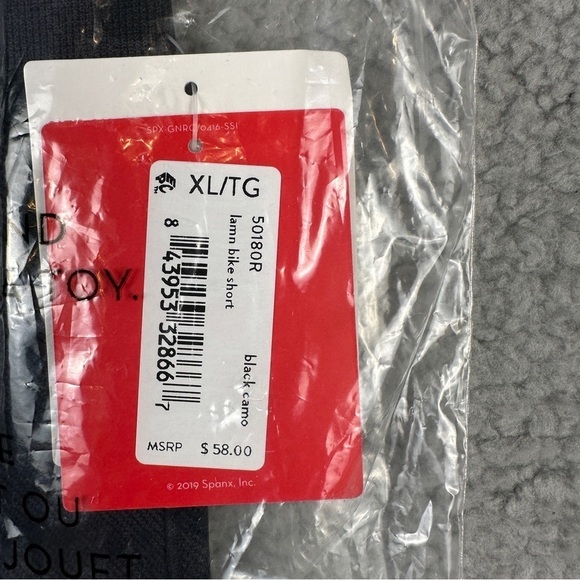 SPANX Women's Crop Top and Biker Short Set Black Camo XL Lamn Active Seamless - Picture 6 of 8